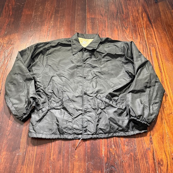 swingster Other - Vintage Swingster Jacket Mens 2XL Black Blank Nylon Bomber Ricky Snap USA